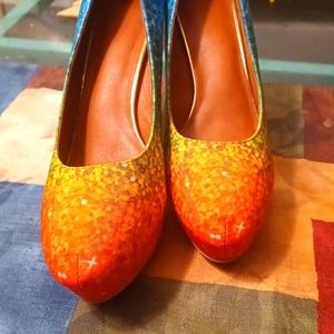 Rainbow stiletto shoes